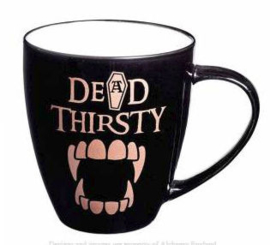 Alchemy of England - zwarte keramieke koffie mok - Dead Thirsty - 10,9 cm hoog