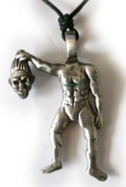 Pewter ketting man zonder hoofd 6.5 cm lang