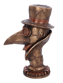 Beaky -  bronskleurig Steampunk beeld van een pestdokter - 23 cm hoog