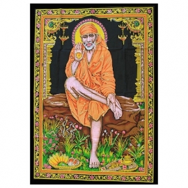 Muurkleed Sai Baba - c.a. 80 x 110 cm