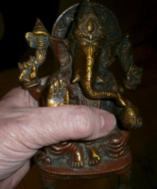 Ganesha - beeld van tweekleurige messing - 15 cm hoog