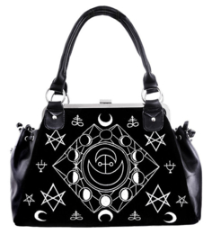 Restyle Gothic Wicca Occult handtas - Symbolic Frame Bag - tas met maantekens