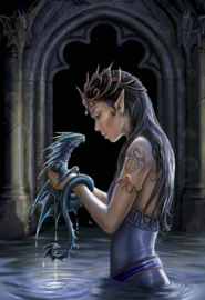 Water Dragon - Gothic muurscroll van Anne Stokes