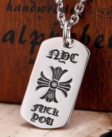 Fuck You - dogtag ketting 316 titanium staal - 4.5 x 2.5 cm