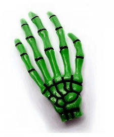 Harajuku skeletale hand haarschuifje groen