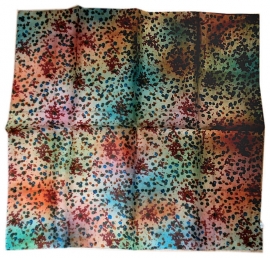 Indiase zijden sjaal met bloemetjes dessin 66 x 66 cm 6