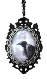Curiology nekketting - Raven cameo - 7.5 x 3 cm