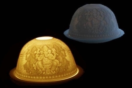 Porseleinen sfeerlicht / theelichthouder Ganesha