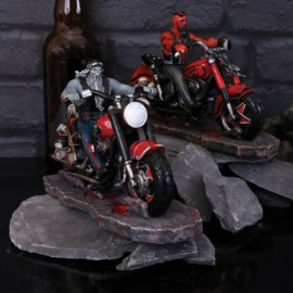 Zombie Biker - Zombie op een Motor - Bikerbeeld - 20 x 9 x 13 cm