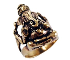 Bronzen ring Ganesha - maat 20