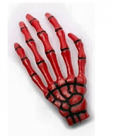 Harajuku skeletale hand haarschuifje rood