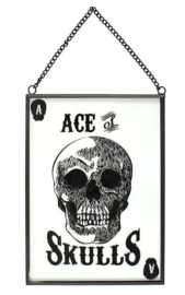 Ace of Skulls - glazen wandbord - 18 x 13 cm