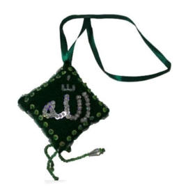 Groene stoffen hanger 'Allah'