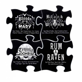 Alchemy of England keramieke legpuzzel onderzetters Gothic Cocktail - set van 4 - 20.2 cm