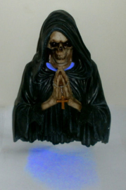 Final Prayer - wandplaat Magere Hein / Santa Muerte met led licht - 25 cm hoog