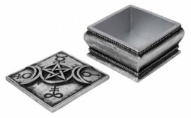 Alchemy The Vault - Sieradendoos Drievoudige Maan met Pentagram Leviathan Kruis 9 x 9 x 5.5 cm