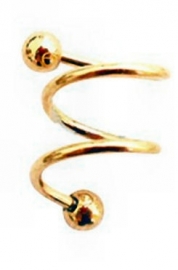 Gouden stalen spirale piercing