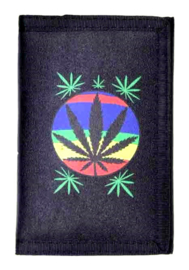 Portemonnee - Cannabisblad in cirkel - 13 x 9 cm