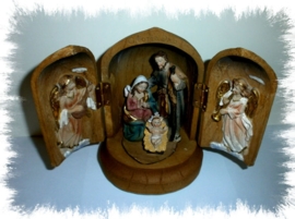 Heilige Familie Drieluik met muziek hg 16,5 cm