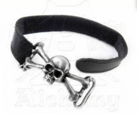 Alchemy UL 13 - leren en pewter armband - Skull & Bones