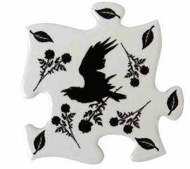 Alchemy of England - keramieke onderzetters - Black Raven & Rose - 20.2 cm - set van 4