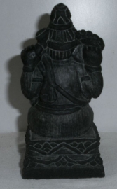 Zwarte stenen Ganesha 12 cm hoog