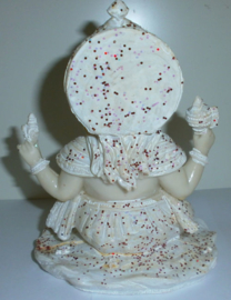 ganesha beeld wit met glitter 16 cm hoog