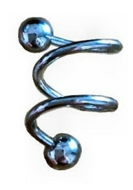Blauwe  stalen spirale piercing