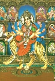 Briefkaart / Hindu wenskaart Durga