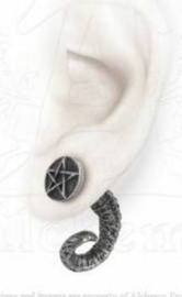 Alchemy Gothic faux stretcher oorbel - Magic Ram's Horn