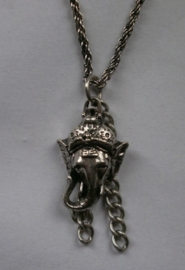 Zilverkleurige nekketting Ganesha