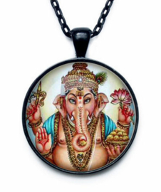 Glazen hanger met ketting Ganesha dessin 5
