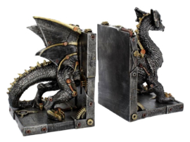 Dracus Machina Steampunk Draak Boekensteunen 27 cm hoog