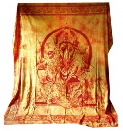Bedsprei / wandkleed Ganesha oranje rood 210 x 240 cm