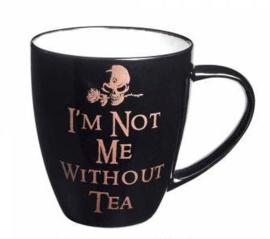 Alchemy of England - zwarte keramieke koffie mok - I'm not me without tea - 10,9 cm hoog