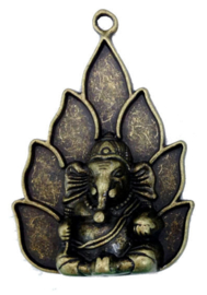 Bronzen kettinghanger Ganesha - 5.3 x 3.6cm