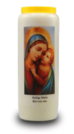 Noveenkaars Heilige Maria en Kind - 6 x 6 x 17 cm