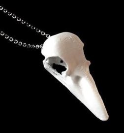 Curiology nekketting 3D geprinte kraaischedel - 6 cm lang