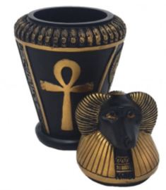 Egyptische Canopic Vaas Amon Ra 14 cm hoog