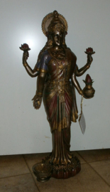 Lakshmi godin van licht rijkdom en geluk bronskleurige polystone beeld hg 50 cm