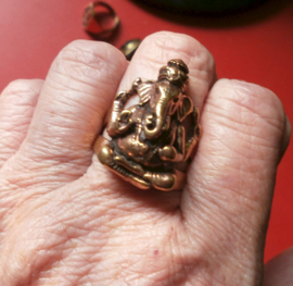 Bronzen ring Ganesha - maat 20