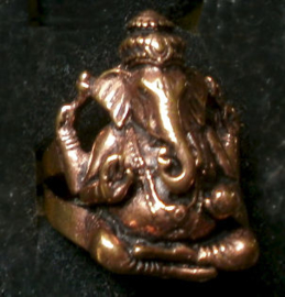 Bronzen ring Ganesha - maat 20