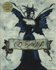 Keramieke wandtegel - Gothic fee - Go Away - dessin Amy Brown - 20 x 25 cm