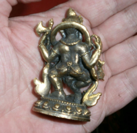 Messing Beeld Dansend Ganesha - 7.5 cm hoog