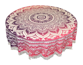 Ronde mandala doek bedsprei wandkleed tafelkleed vloerkleed paars rood - 180 cm doorsnee