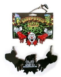 Kreepsville Gothic Ketting horror clown wit-rood