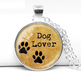 Glazen hanger met ketting Dog Lover Honden liefhebber