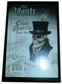 Alchemy of England - Count Magistus - Spaarpot met vampieren doodskop - 14,5 cm hoog