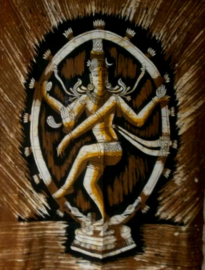 Shiva batik bruin wit 80 x 110 cm