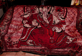 Bedsprei / wandkleed Ganesha donkerrood 200 x 220 cm
